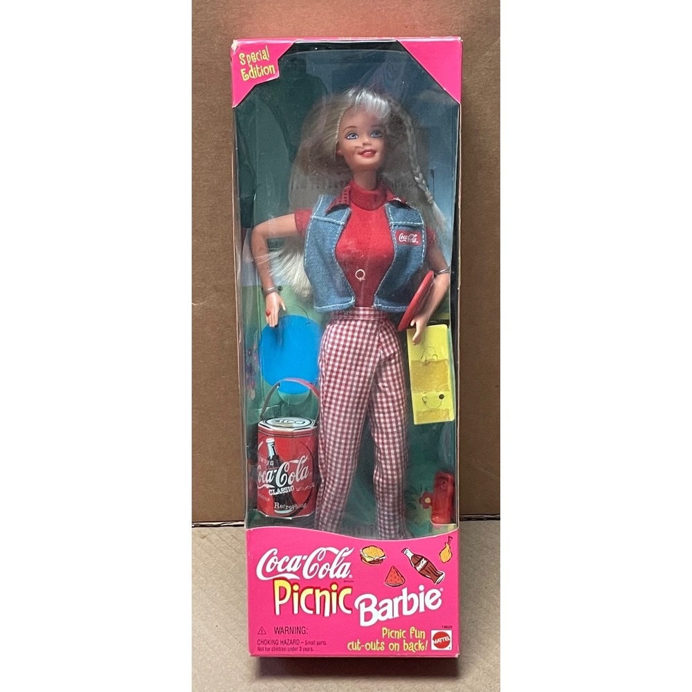 Mattel Coca-Cola Picnic Barbie Doll 19626 Vintage Mattel 1997 NIB
